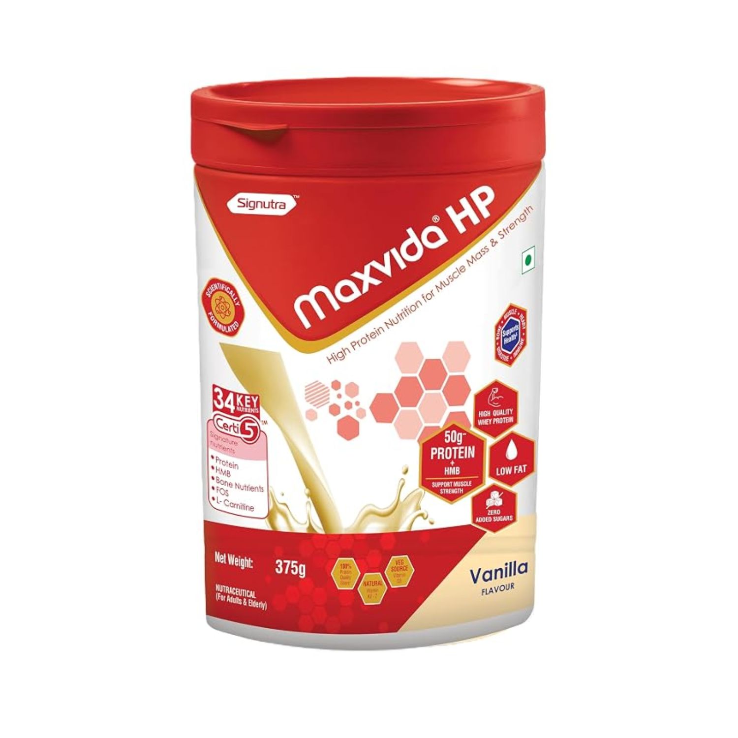 Signutra Maxvida High Protein Powder to Help Build Muscle Mass and Strength Vanilla Flavour (400 g)