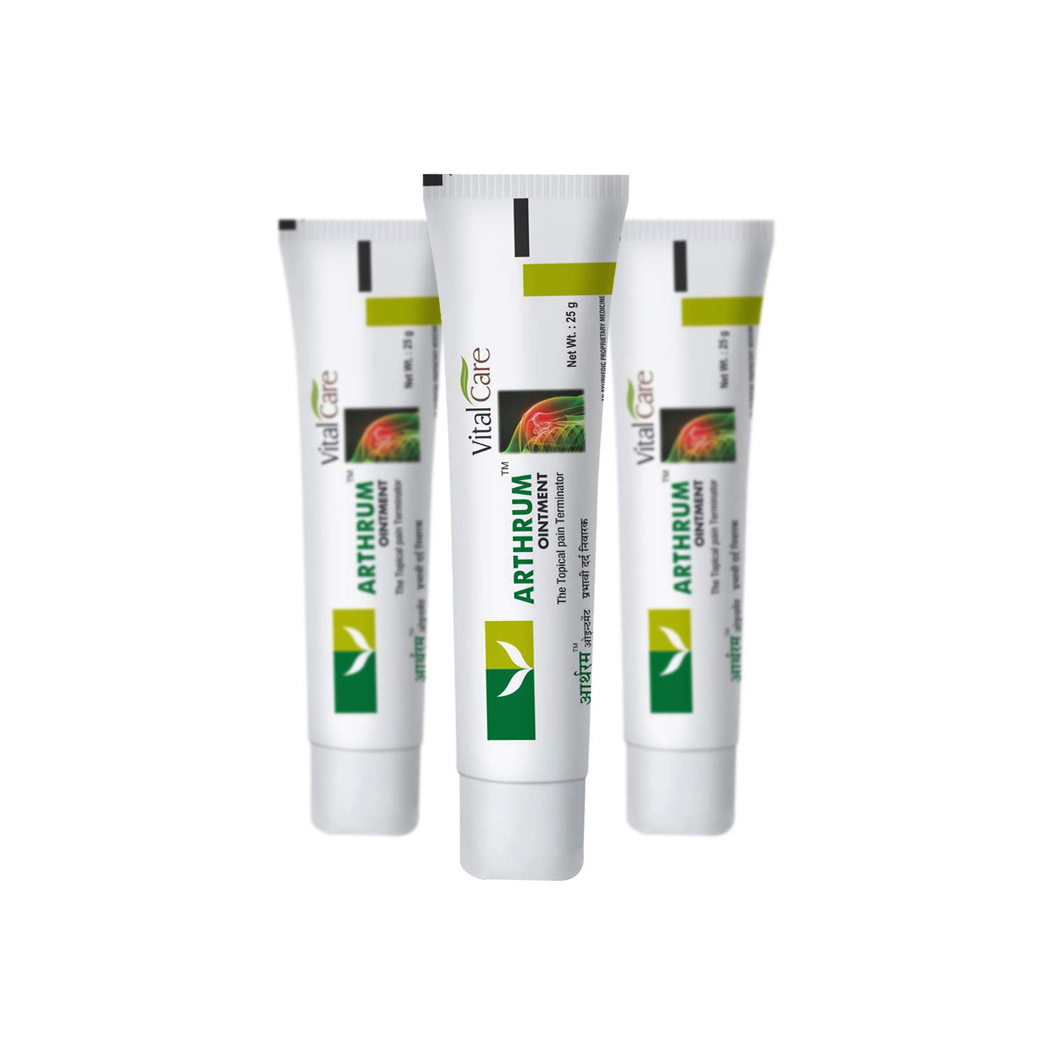 Vital Care Arthrum Ointment An Ayurvedic Ointment for All Type of Pain (25g) - Pack of 3