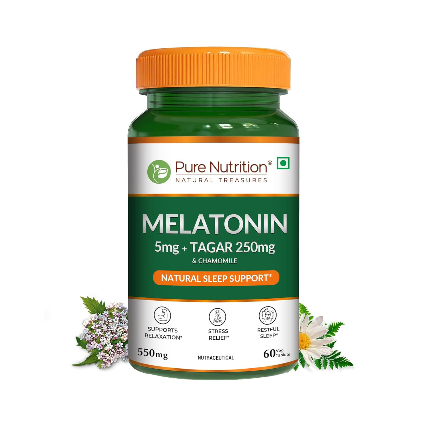 Pure Nutrition Melatonin Sustained Release (60 Veg Tablets)
