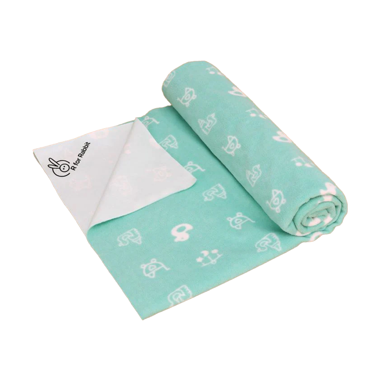 R for Rabbit Dry Nap Pee Premium Protector Sheet for Kids Green (Small)