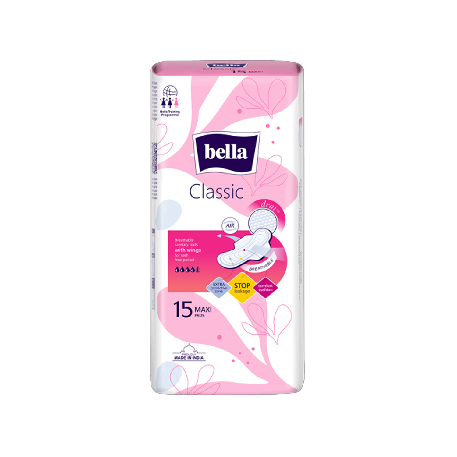 Bella Classic Maxi Drai Wings Sanitary Pads - 15 Pieces