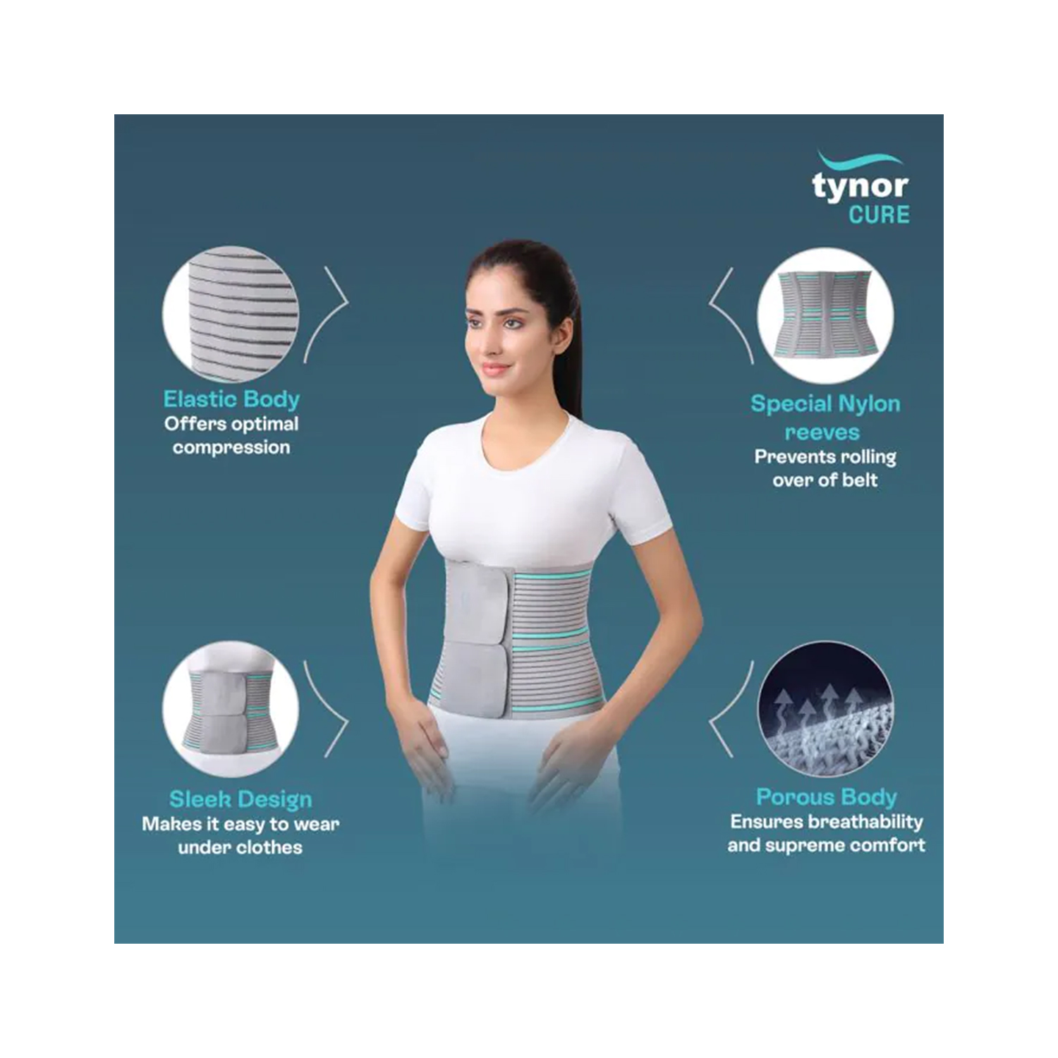 Tynor Tummy Trimmer (Abdominal Belt 8 inches) A -03 Large
