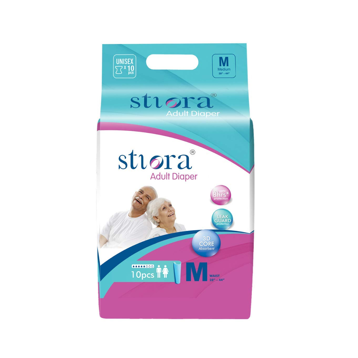 Stiora Adult Diapers Medium (28 to 44 Inches) - 10pcs