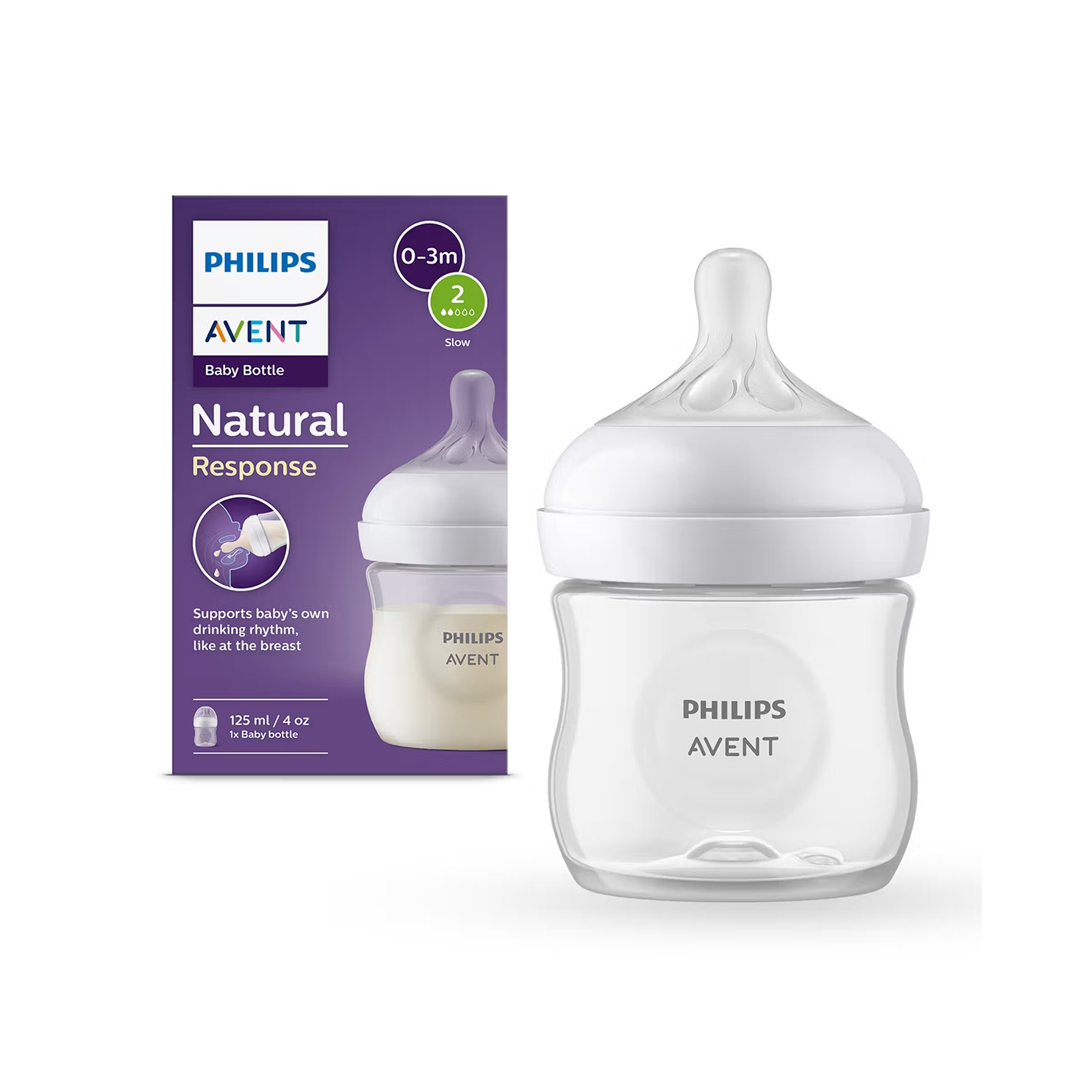 Philips Avent Natural Feeding Bottles With Teat 125 ml (SCY900/01)