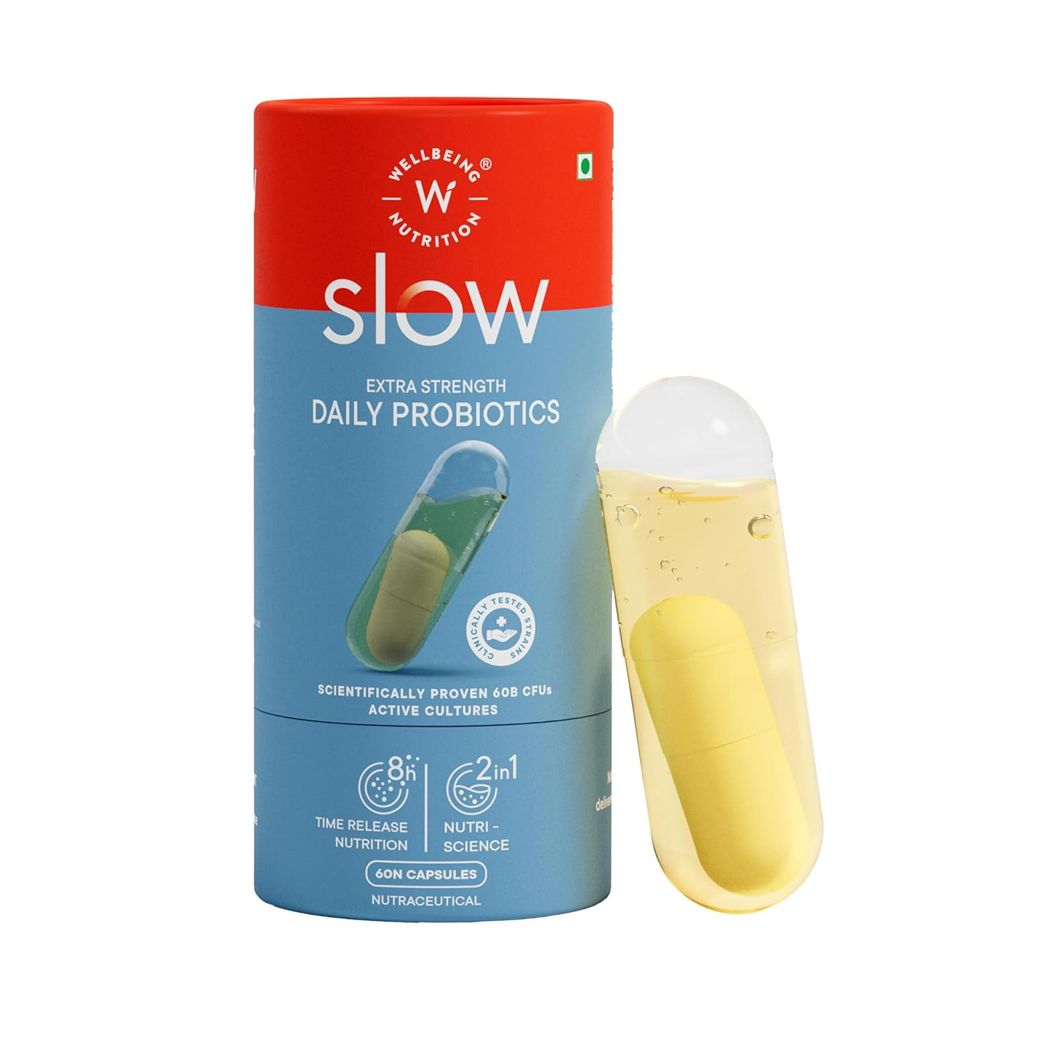 Wellbeing Nutrition Slow Extra Strength Daily Probiotics - 60 Capsules