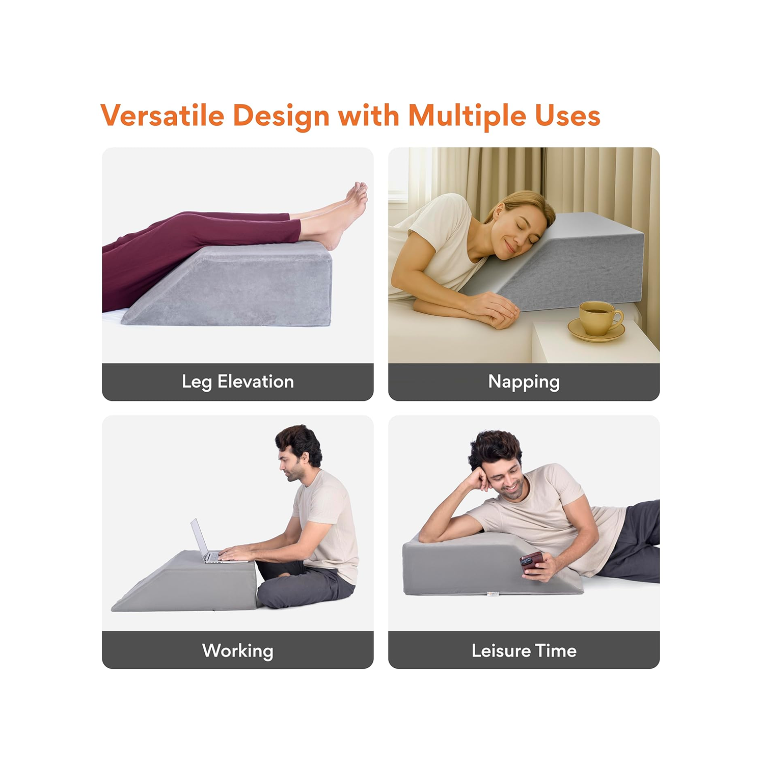 Fovera Leg Elevation Support (Velvet Grey) - Small