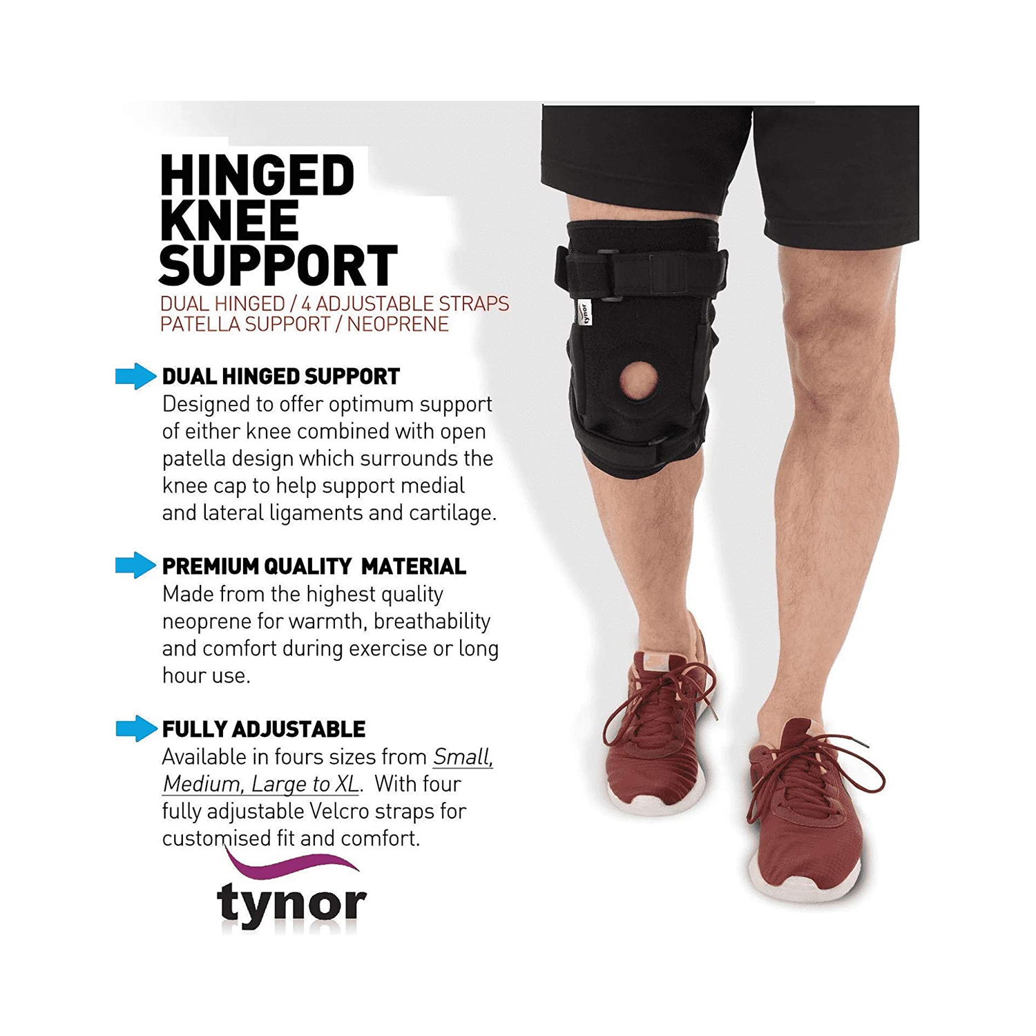 Tynor Knee Wrap Hinged Neoprene J15 (Small)