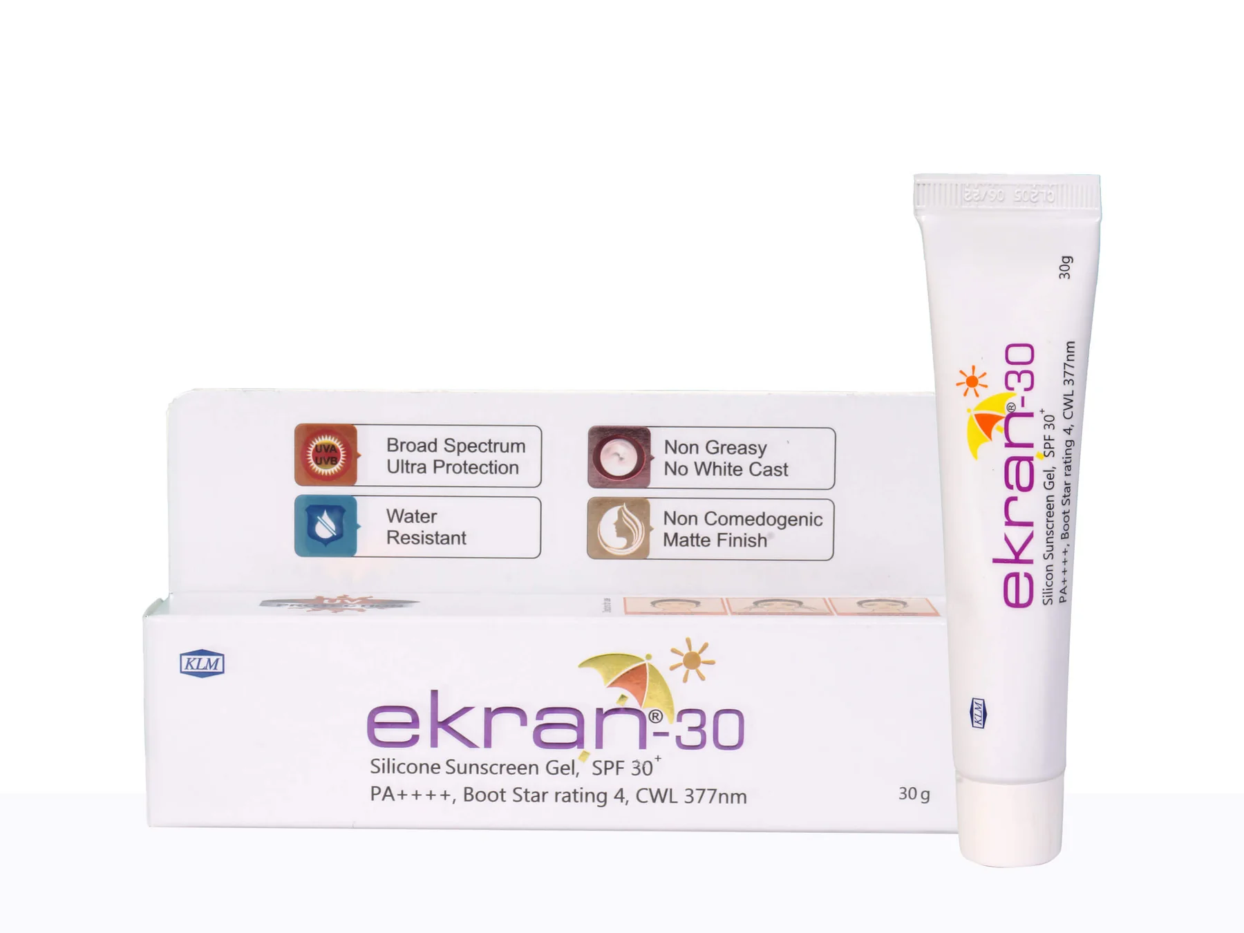 KLM Ekran Silicone Sunscreen Gel SPF 30+PA++++ - (30g)
