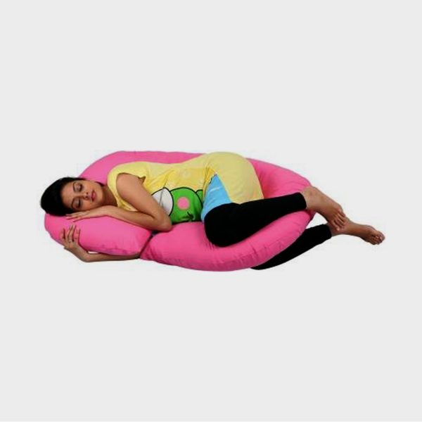 AVI Plain Pregnancy Pillow Pack of 1 (Pink)
