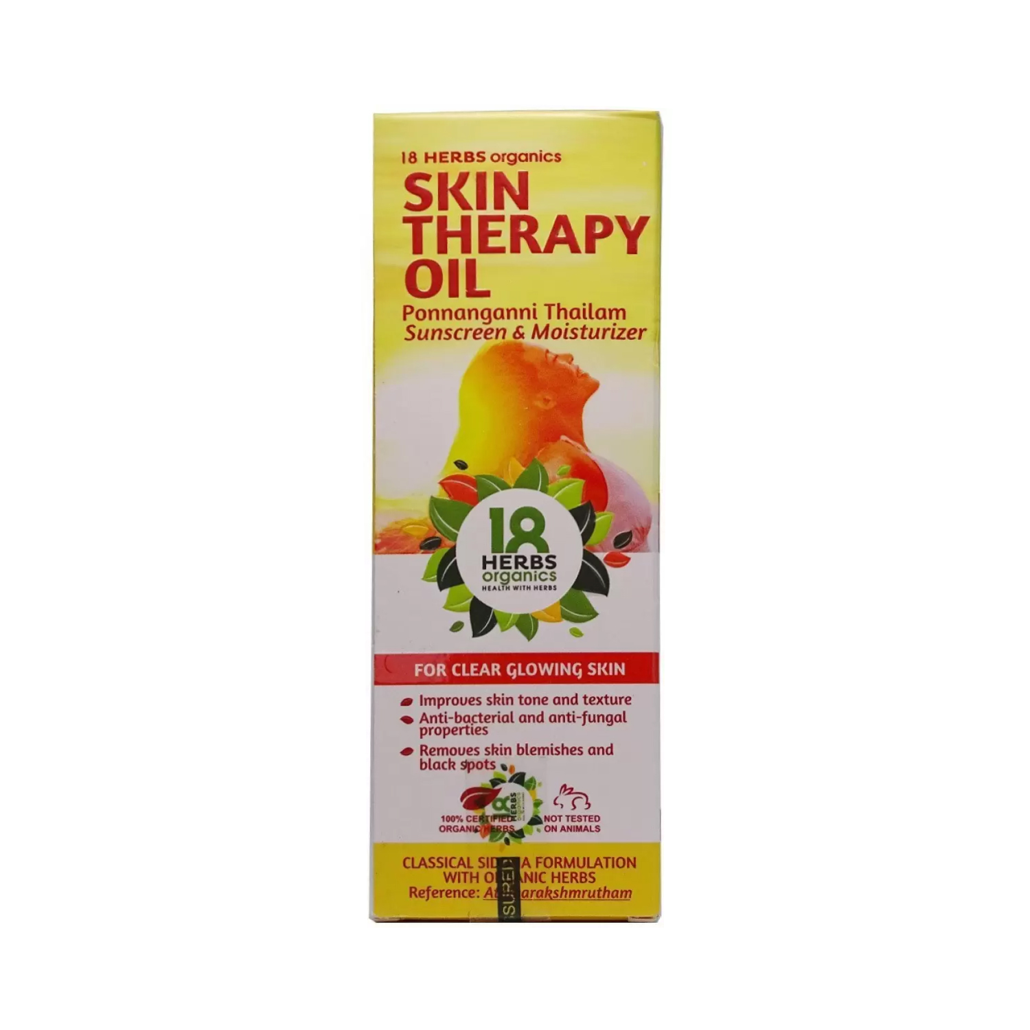Sunscreen Oil (Skin) 18 herbs Organics Ponnanganni Thailam buy online at  best price in India - Cureka