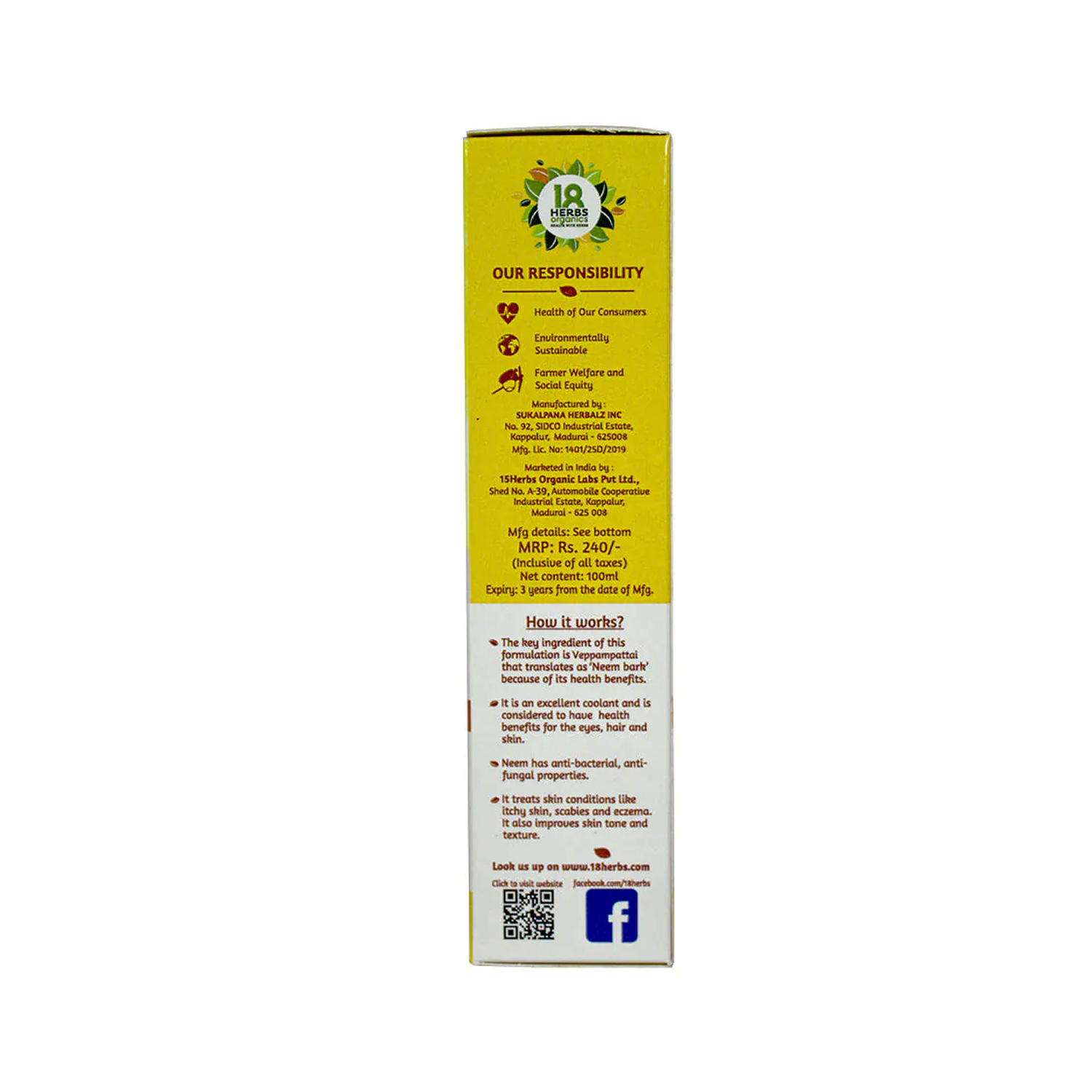 Sunscreen Oil (Skin) 18 herbs Organics Ponnanganni Thailam buy online at  best price in India - Cureka