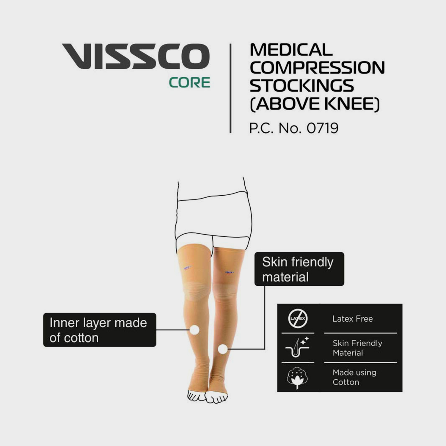 Buy Vissco Medical Compression Stockings Above Knee Online At Best