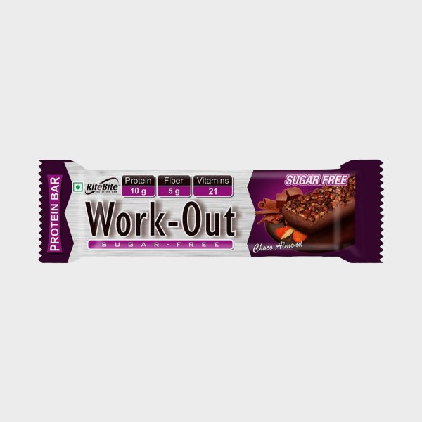 Ritebite Work Out Bar Protein Bars (50 g, Choco ALmond)