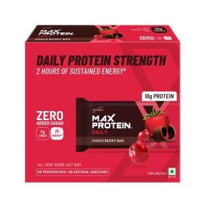 Ritebite Work out Bar Protein Bars 50 g Choco Berry (Pack of 6)