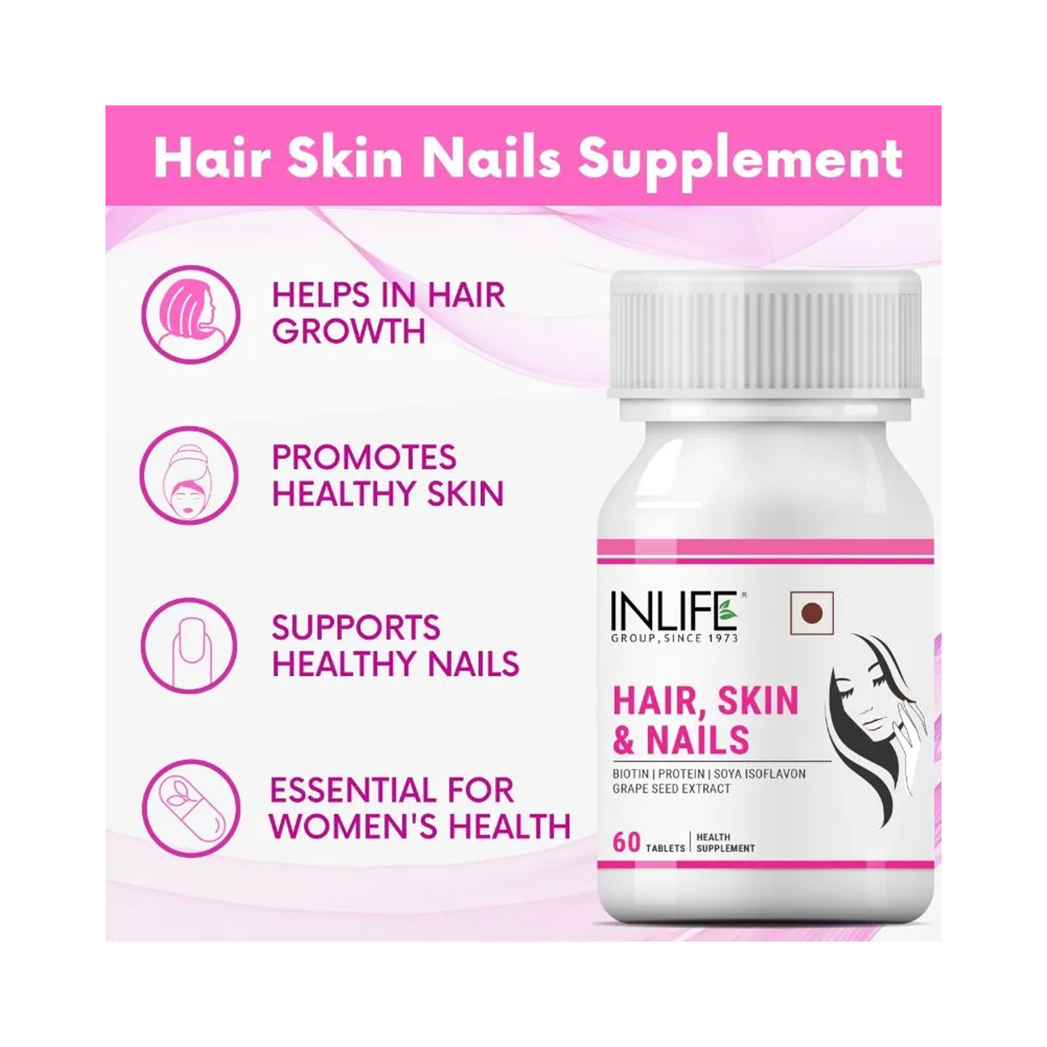 Hair, Skin and Nails Gummies | Dietary Supplement for Hair Growth, You |  Ginax Store