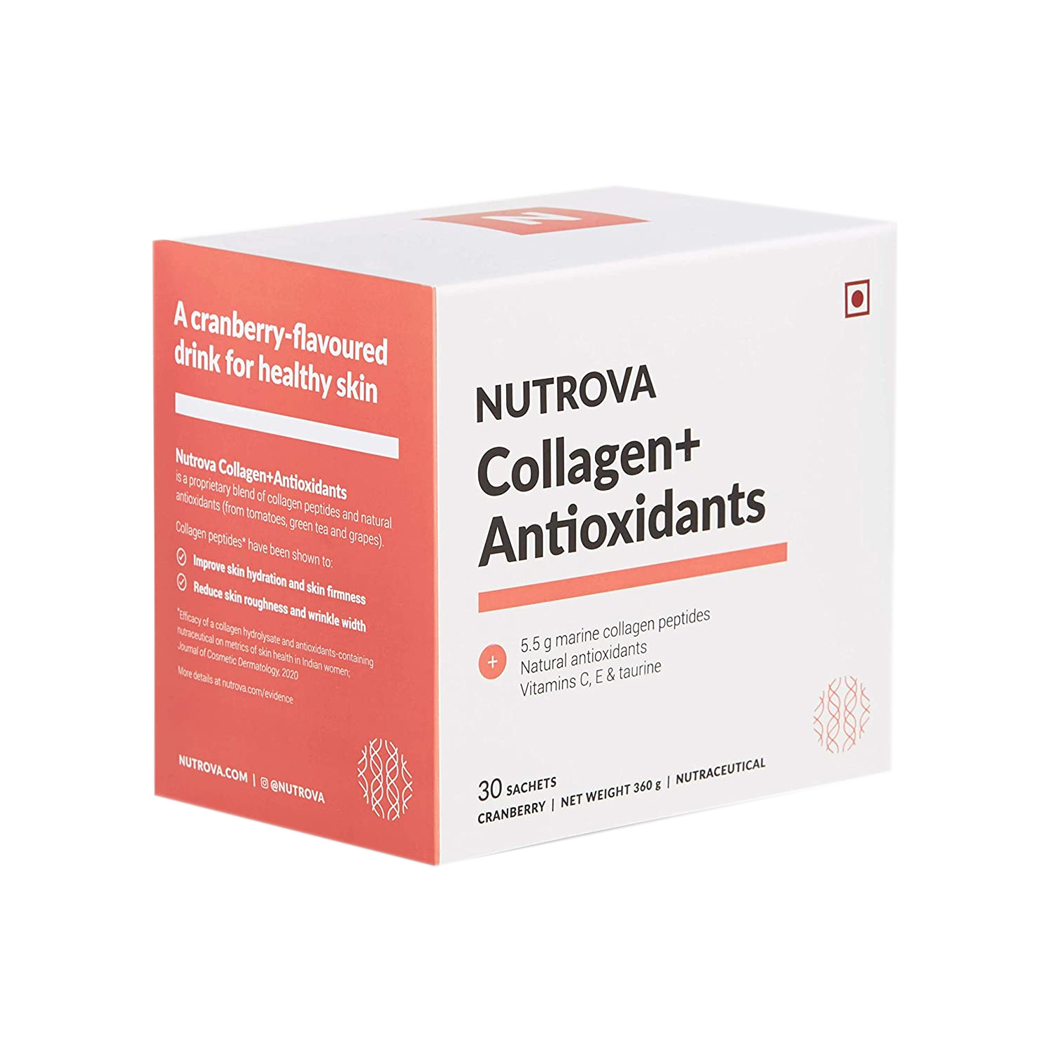 Nutrova collagen + Antioxidants price 30 Sachets Rs.2699 Cureka