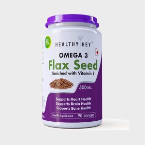 Healthy hey omega 3 flaxseed Oil with Vitamin E Omega-3 90 Softgels 500 mg
