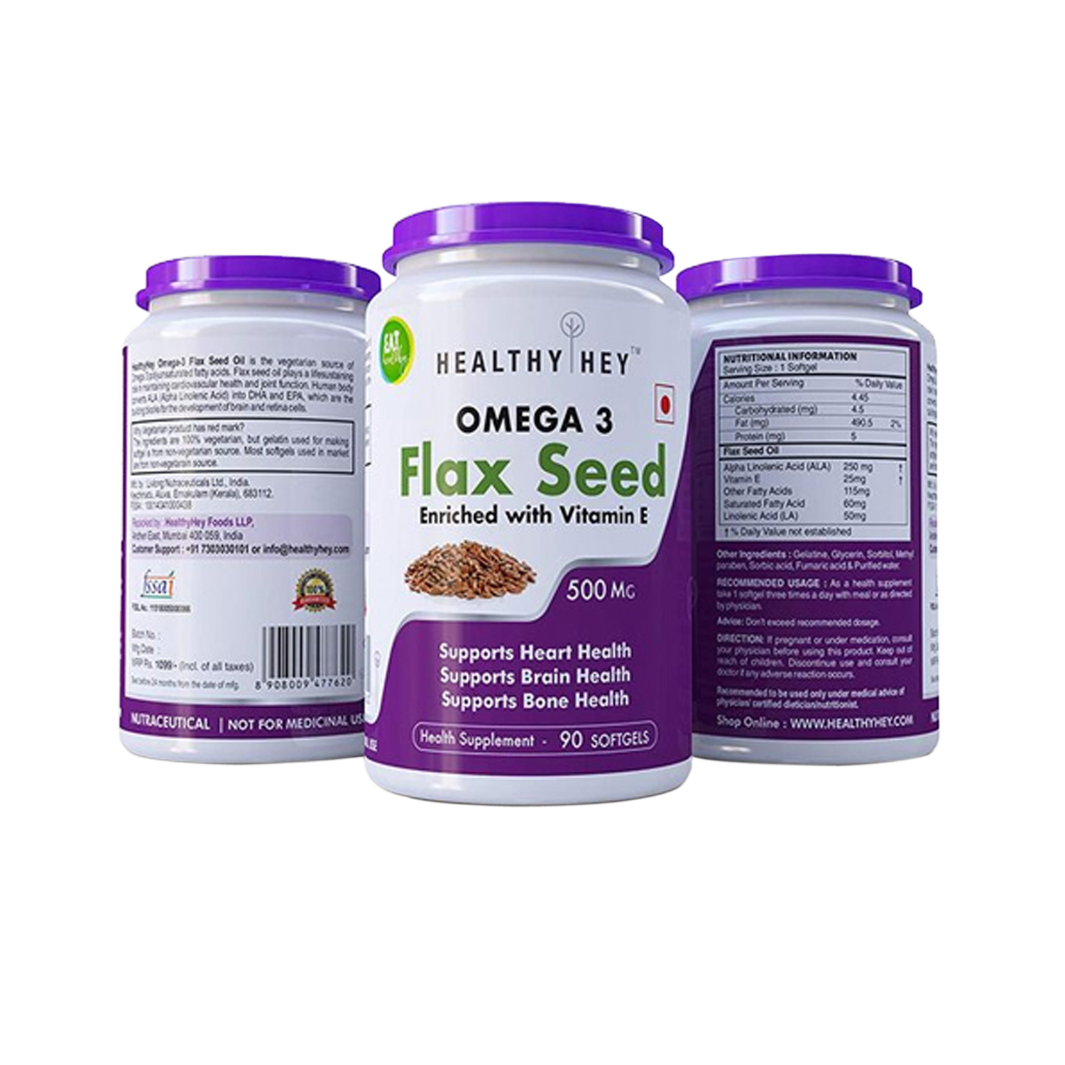 Buy Healthy hey omega 3 flaxseed Oil with Vitamin E Omega3 Online At