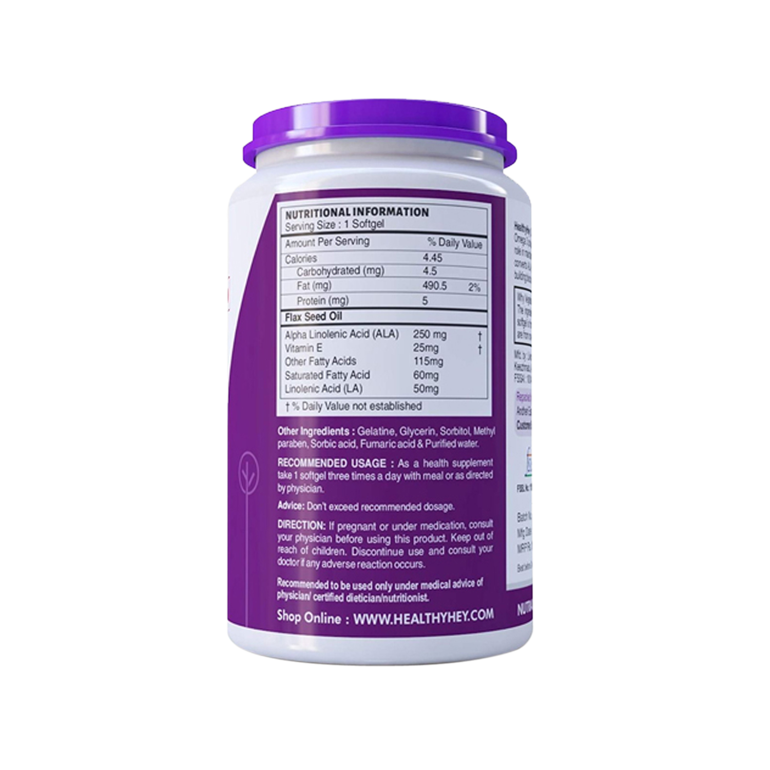 Buy Healthy hey omega 3 flaxseed Oil with Vitamin E Omega3 Online At