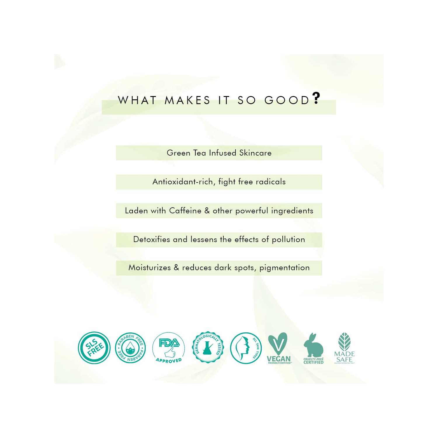 mCaffeine Green Tea Night Hydration Routine Face Wash, Night Gel All