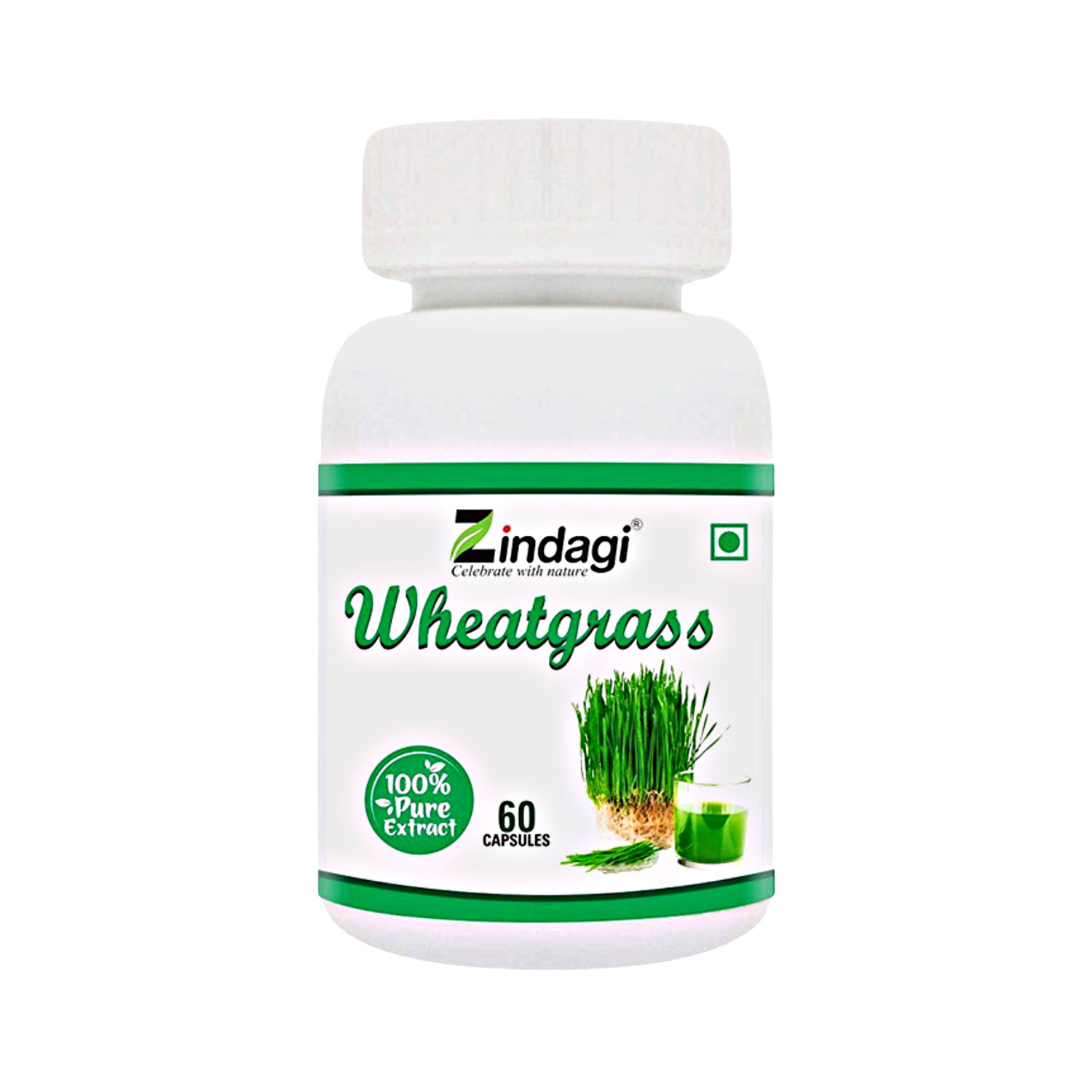 Zindagi Wheat Grass Capsules  100% Pure Wheat Grass Extract Capsules 60