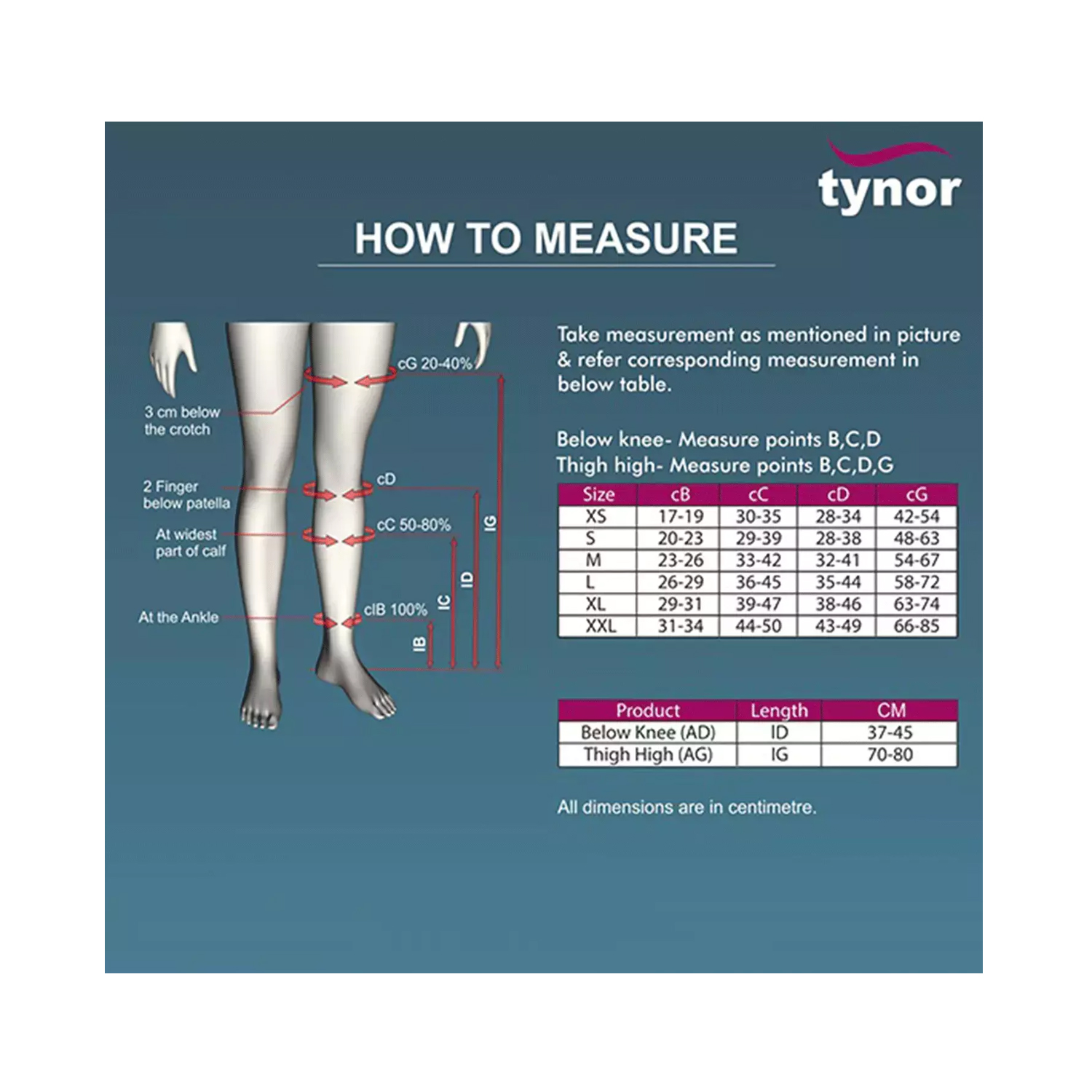 Tynor Compression Stocking Below Knee Classic - Online Healthstore
