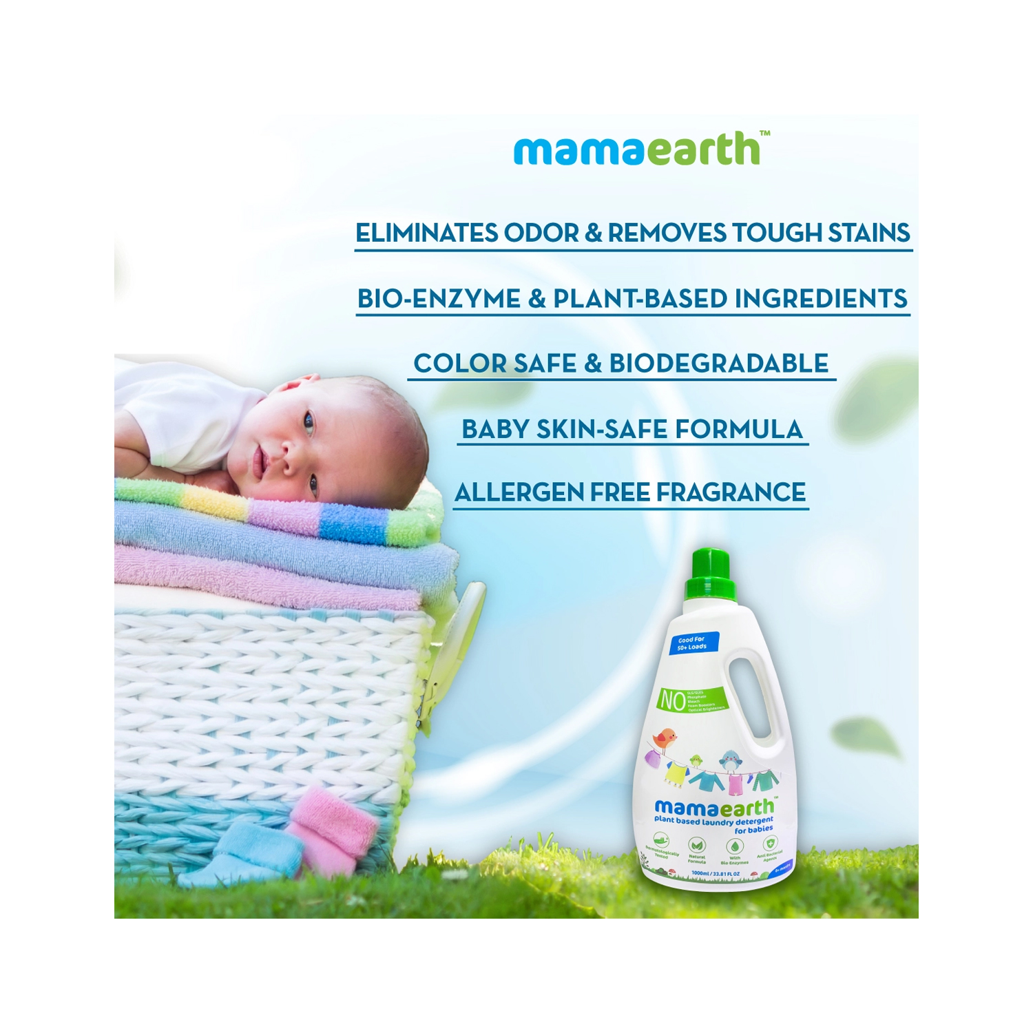 Mamaearth's Plant Based Baby Laundry Liquid Detergent