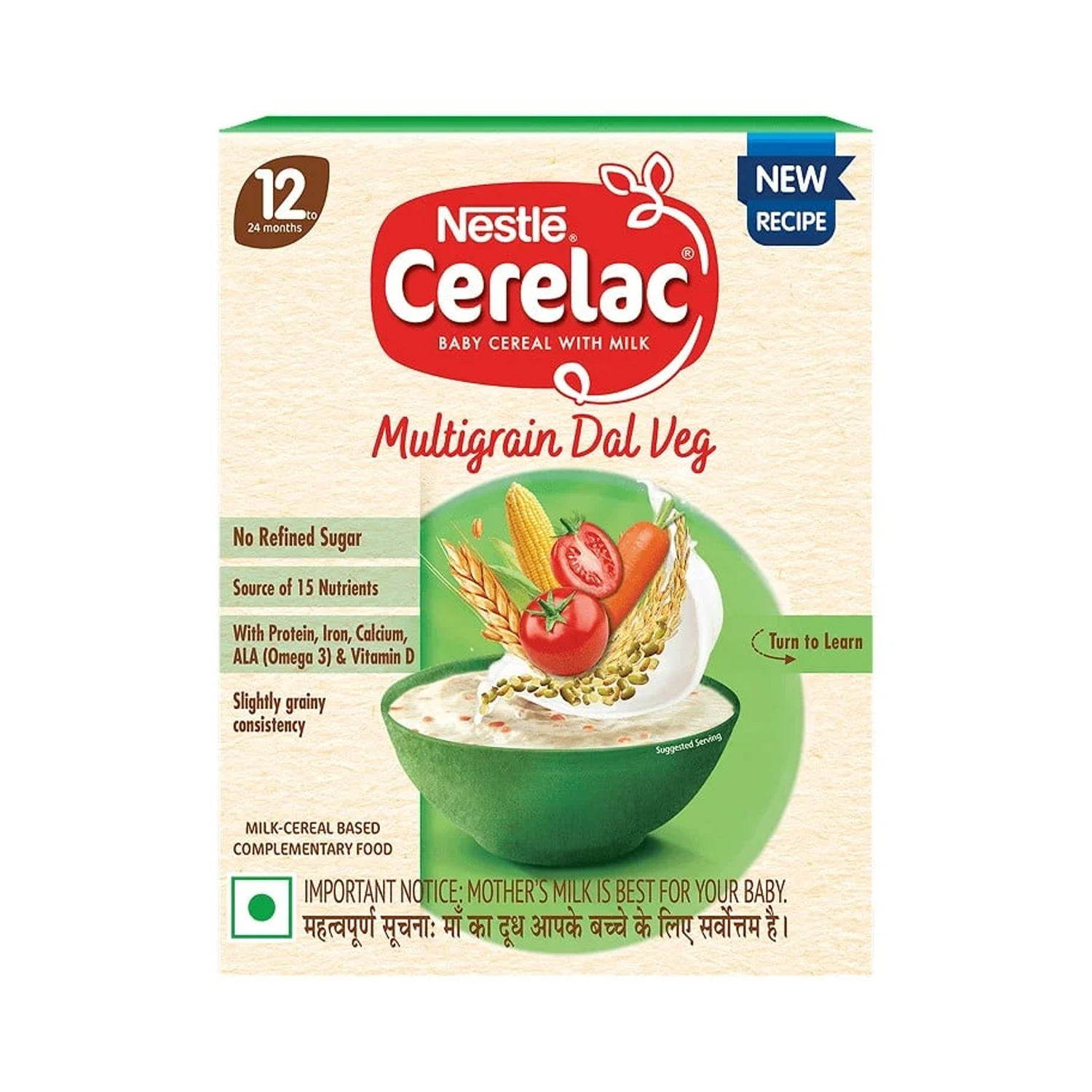Nestle Cerelac Baby Cereal with Milk from 12 to 24 Months Multigrain Dal Veg 300g