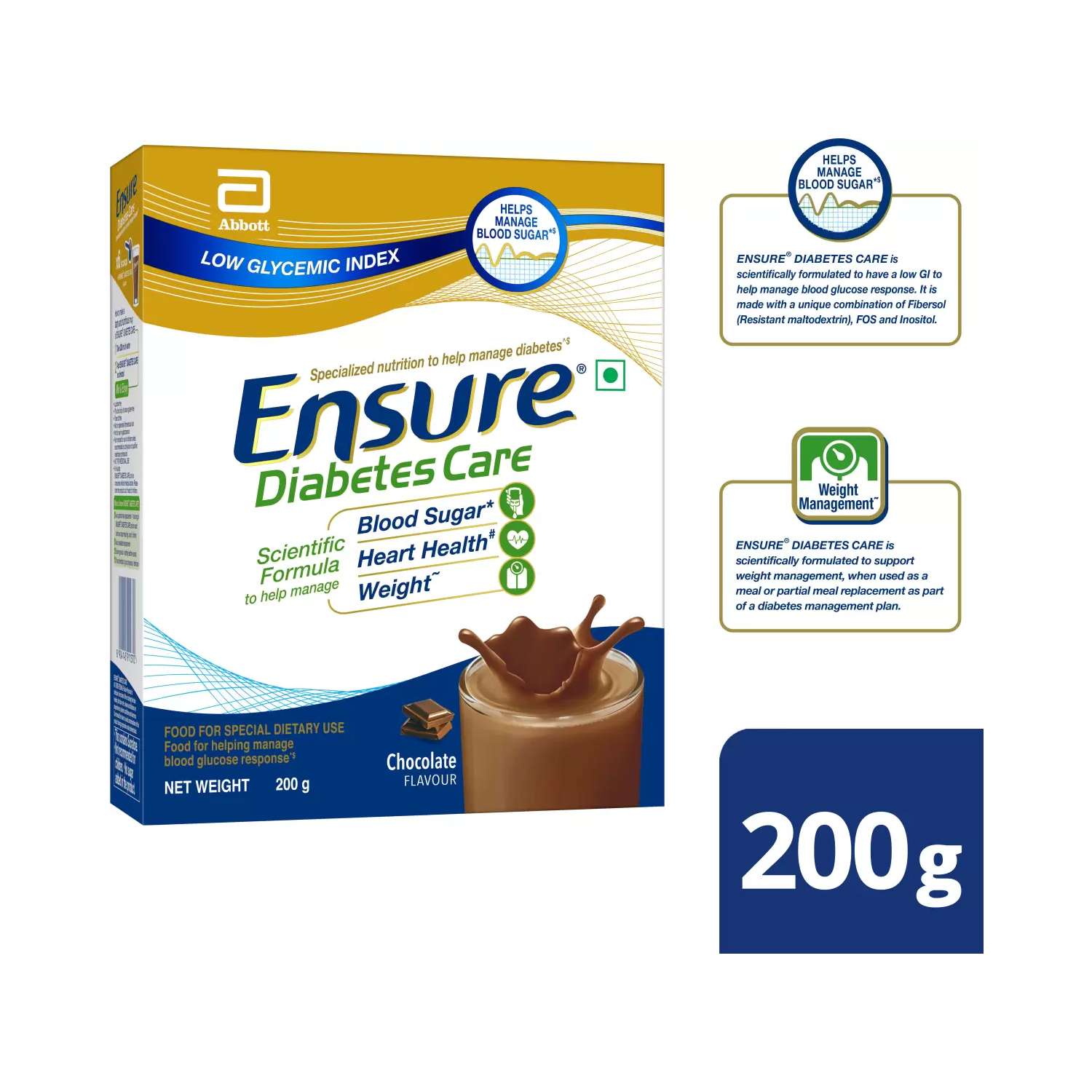 Ensure Diabetes Care Chocolate Delight 200g Refill Pack Cureka