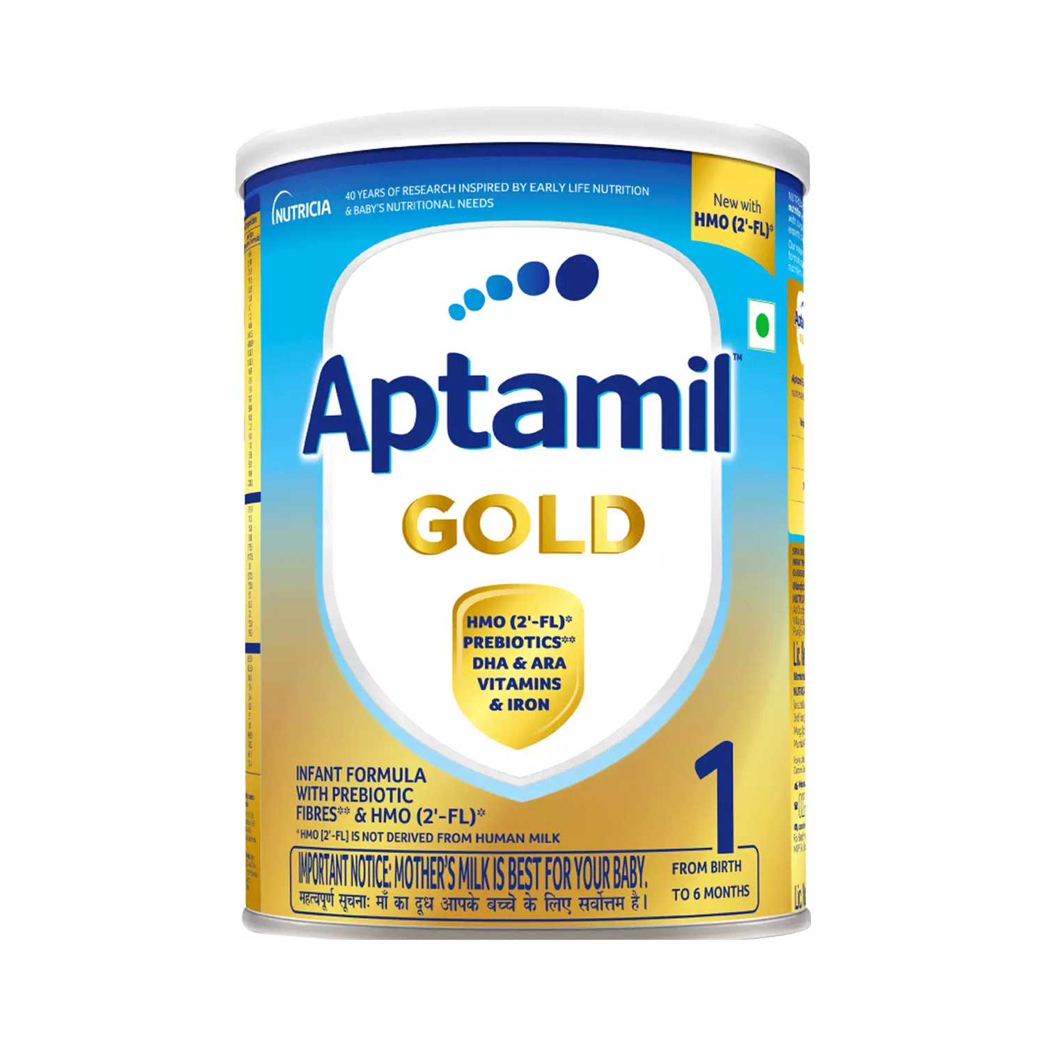 Aptamil Gold 1 Infant Formula Powder With Prebiotics (Upto 6 Months), Stage 1400g Tin