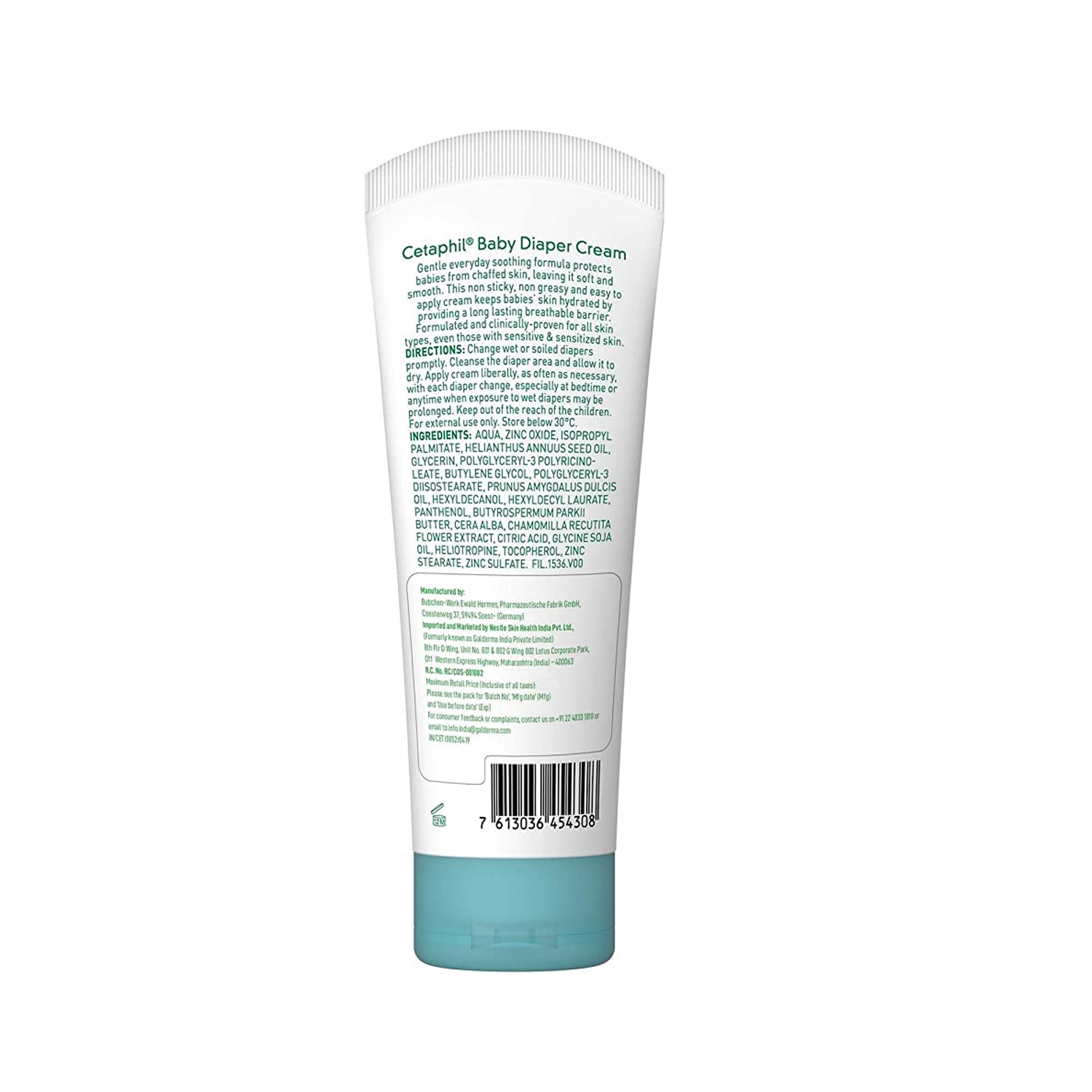 Cetaphil diaper cream ingredients 2025