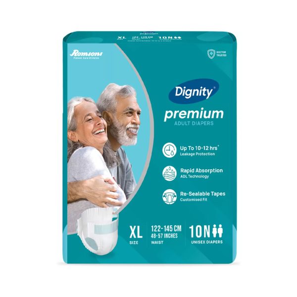 Dignity Premium Adult Diapers, XL, Waist