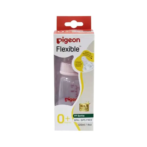 Pigeon Peristaltic Nursing Bottle KPP 120 ml with 2 Nipple ‘S’ Size Pink
