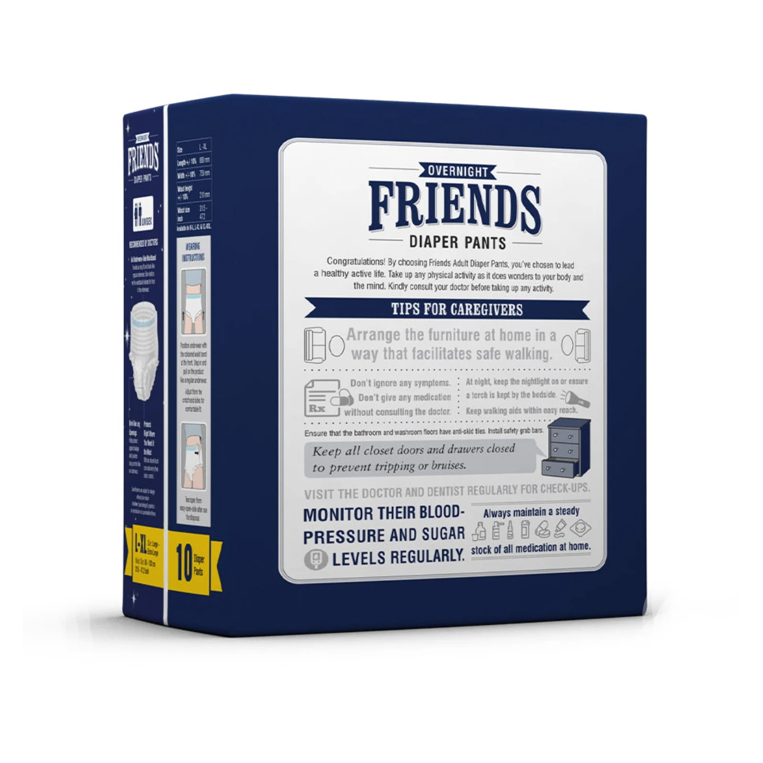 Friends Premium Adult Medium Diaper Pants 25-48 In, High Absorbency  Flexible Waist Band 1's Pack - Medanand