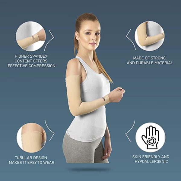 Buy Tynor Compression Garment Arm Sleeve with Shoulder Cover. Code I-77.  Online: Quick Delivery Lowest Price - Wockhardt Epharmacy