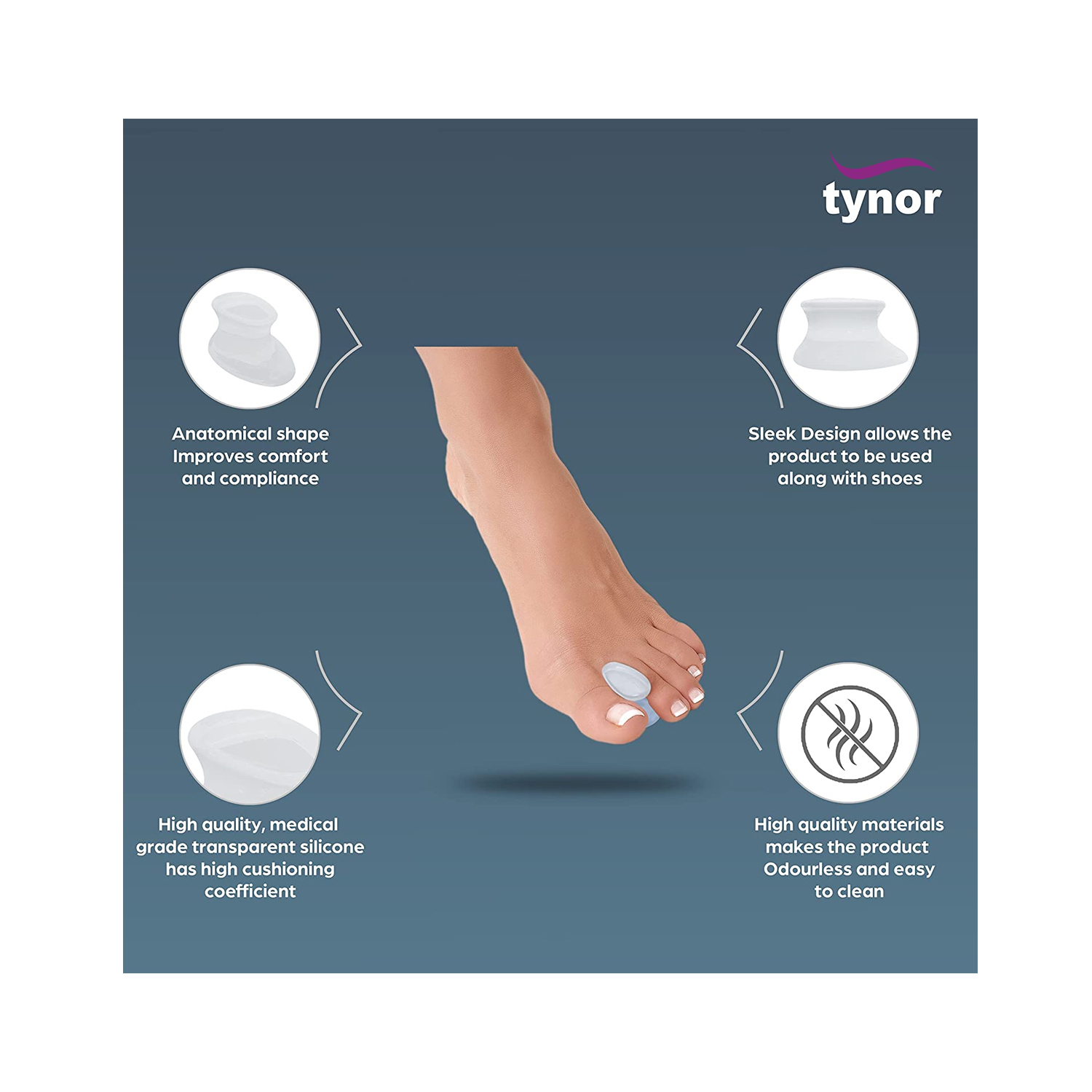 Tynor Toe Separator Silicone Pair K04 Small Cureka