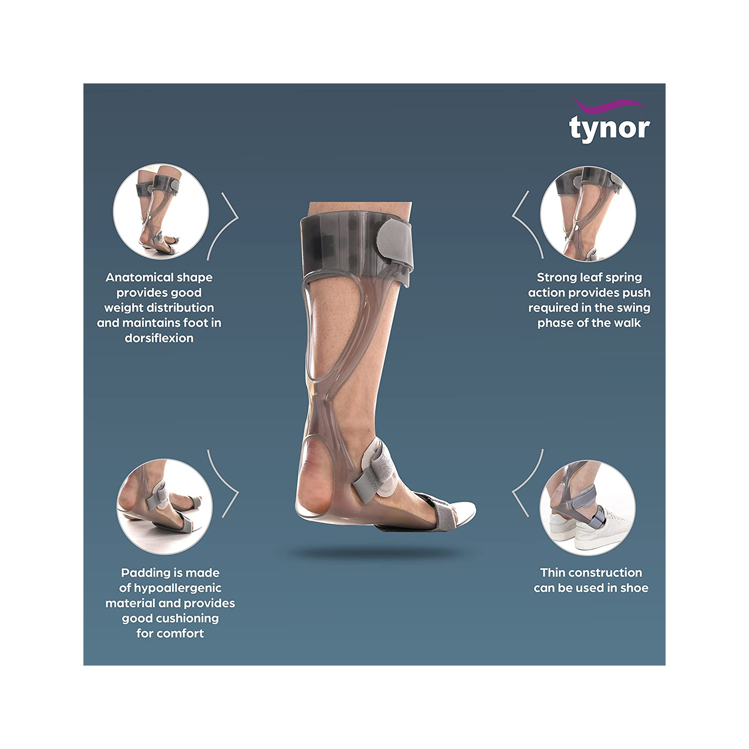 Tynor Foot Drop Splint with Liner Right CH