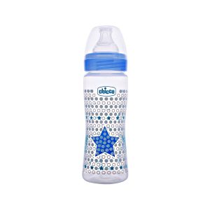 Chicco Well Being Feeding Bottle And Teats- Fast Flow-330 ml – Blue