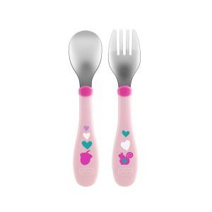 Chicco Metal Cutlery Girl / Neutral 18M+ (PINK)