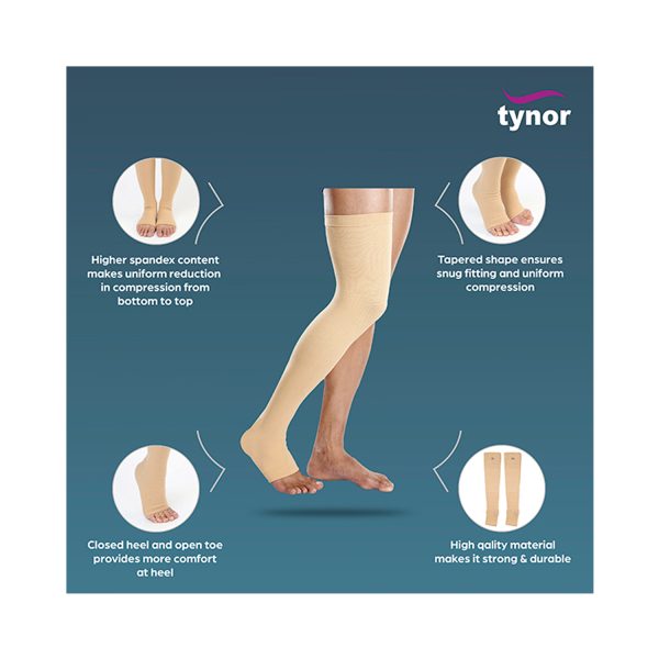 Buy TYNOR I 15 COMPRESSION STOCKING MID THIGH PAIR SIZE LARGE