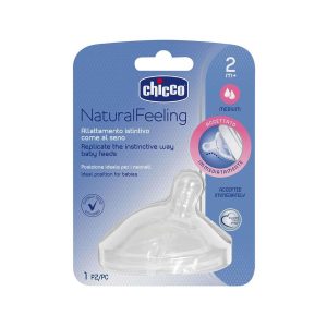 Chicco Teat Naturalfeeling 2M+ F Medium Flow Nipple (Pack of 1 Nipple)