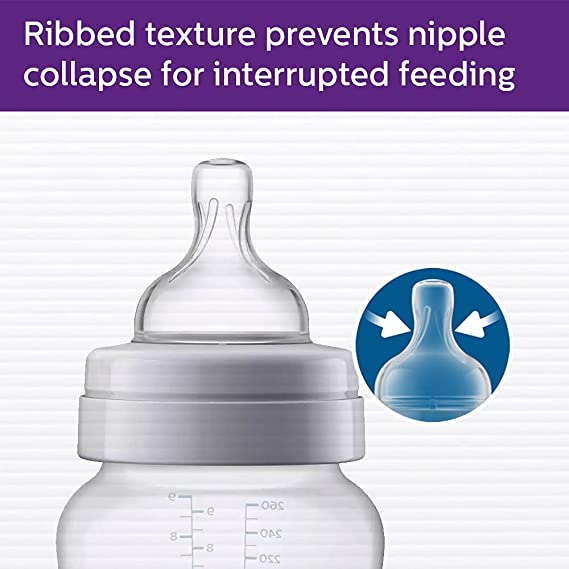 ribbed textue prevents nipple collapse
