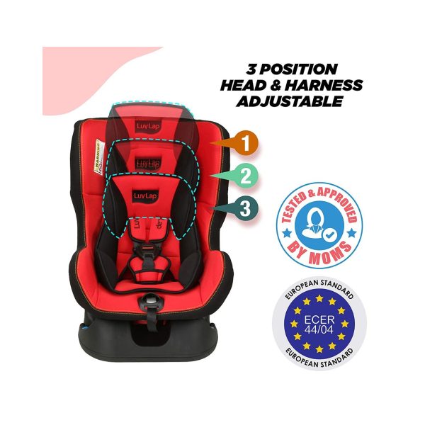 LuvLap Sports Convertible Baby Car Seat red
