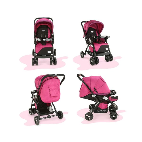 Luvlap Galaxy Stroller Pink with Black