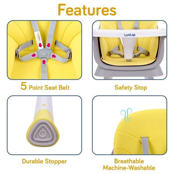 features of Luvlap Multifunction Baby High Chair