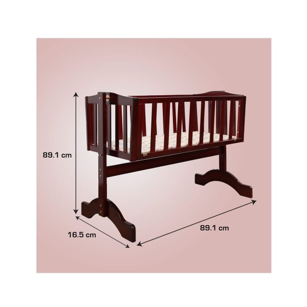 Luvlap wooden cot c-10 cherry red