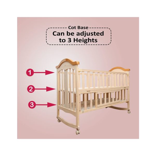 LuvLap Wooden Cot C-70 beige