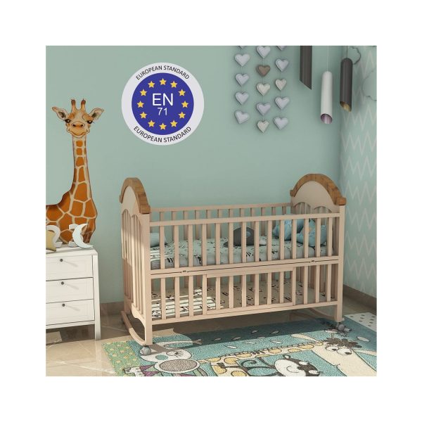 LuvLap Wooden Cot C-70 beige