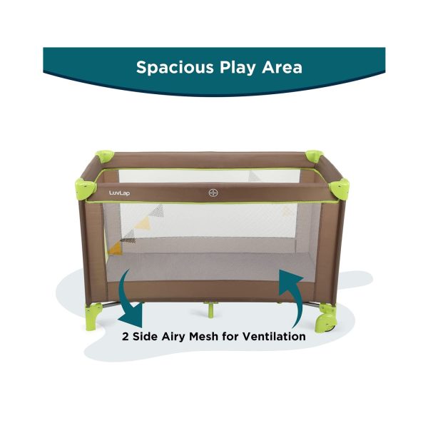 LuvLap Sunshine Baby Playpen Brown Green