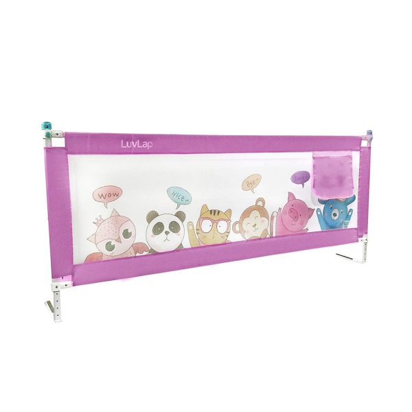 LuvLap Comfy Baby Bed Rails pink